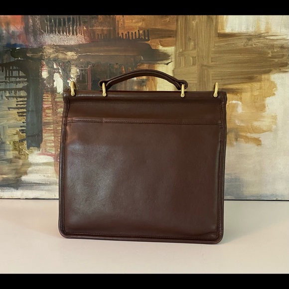 Vintage Coach Mahogany Brown Leather Willis Bag Made In Italy 9927 Gorgeous! - Picture 2 of 11
